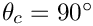 $ \theta_{c} =
90^{\circ}  $
