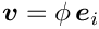 $ \mbox{\boldmath$v$} = \phi\,
\mbox{\boldmath$e$}_{i}$